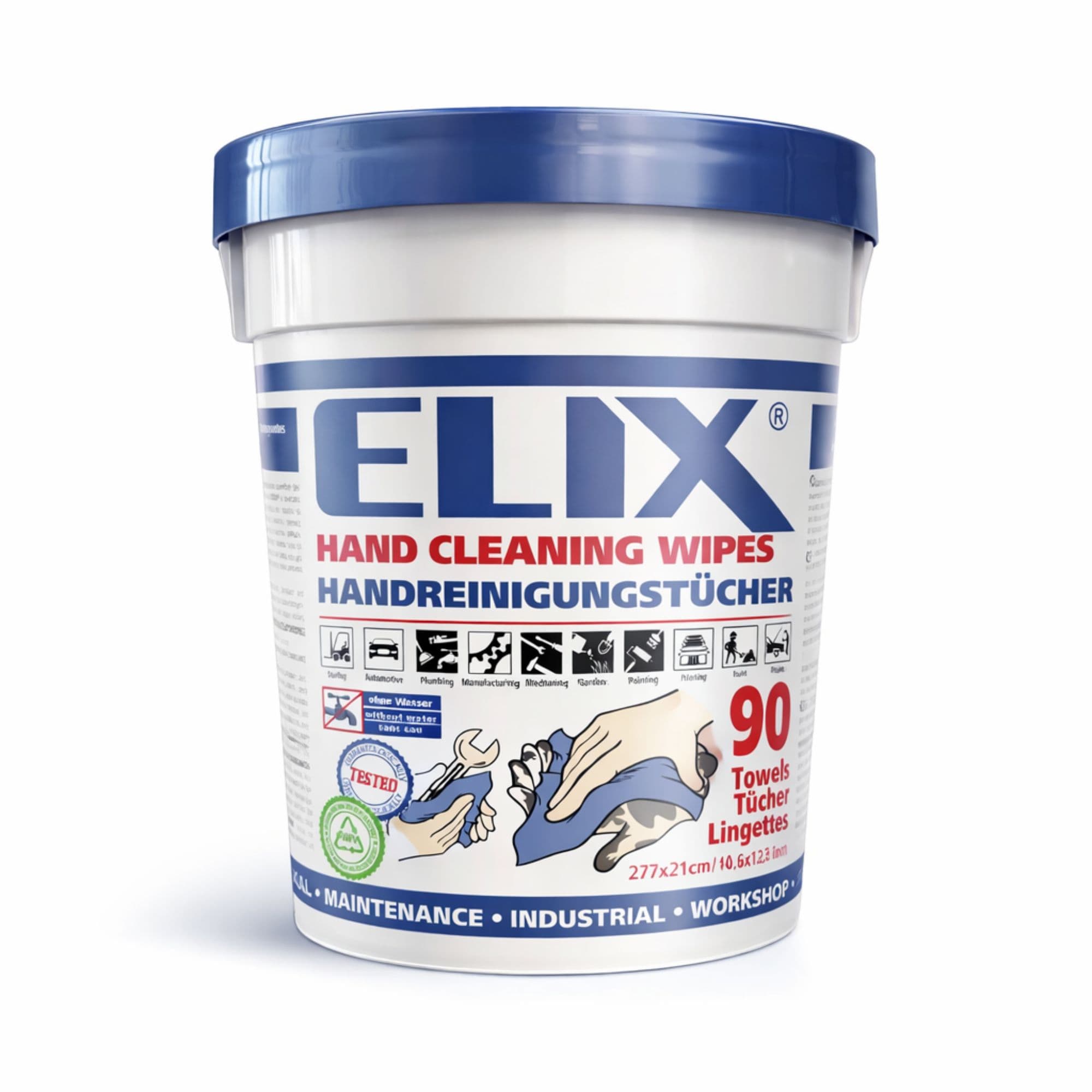 Rengöringsservetter för verkstad  ELIX HAND CLEANING WIPES  90 st