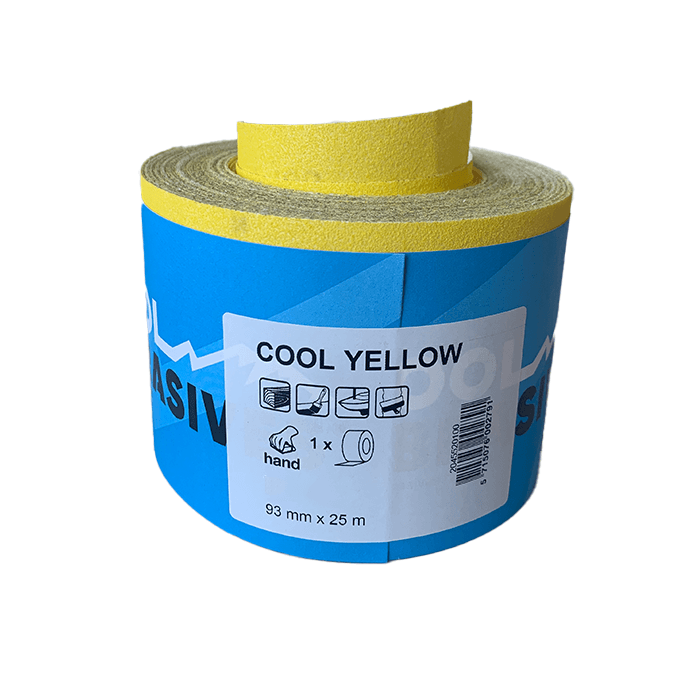 93mm x 25m slippapper på rulle från Cool Abrasives Korn P180