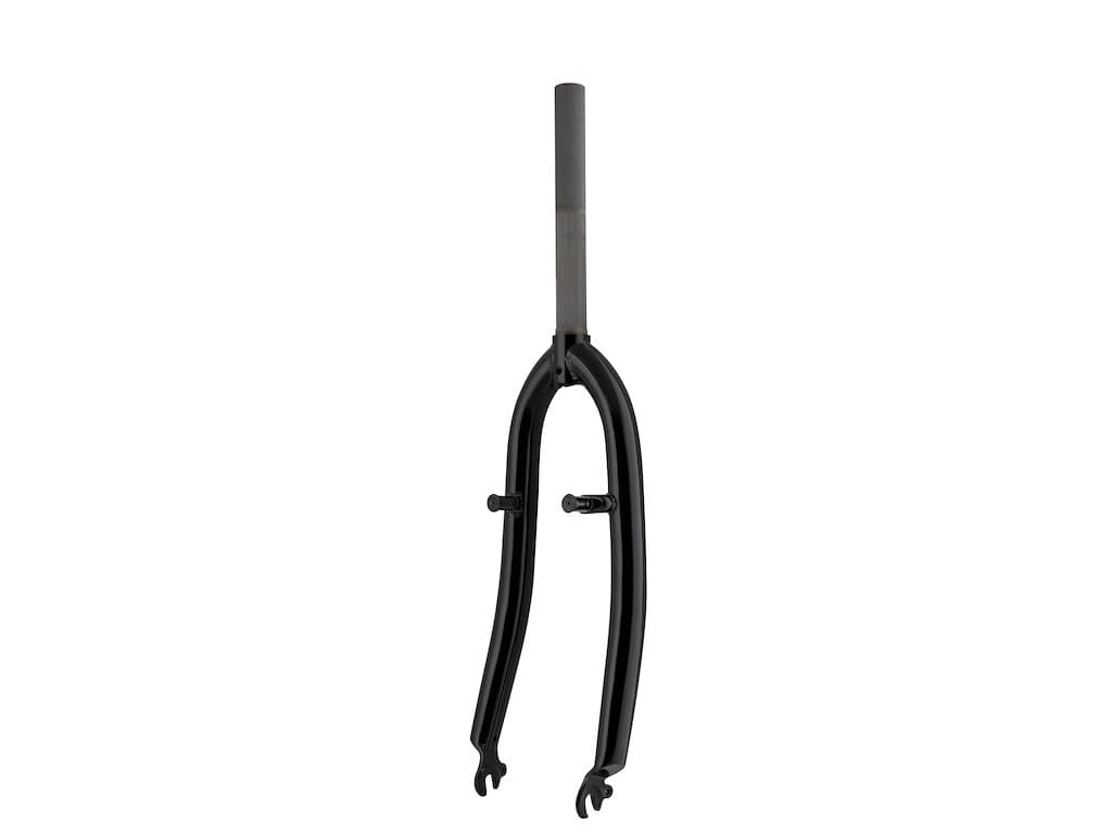 FORCE forgaffel MTB 24" stål 1" med gevind (100mm) - 200mm lang V-bremse - blank sort