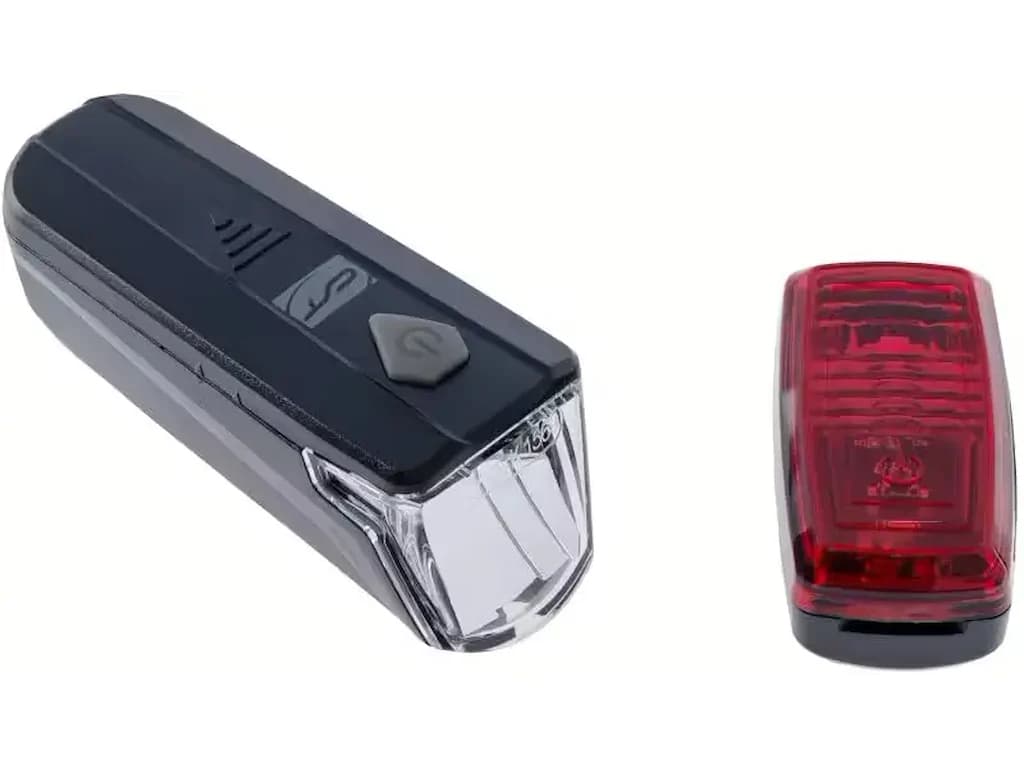 CONTEC LS-247 Slim - Lygtesæt - 30 Lux - LED - Batteri - StVZO  - Sort
