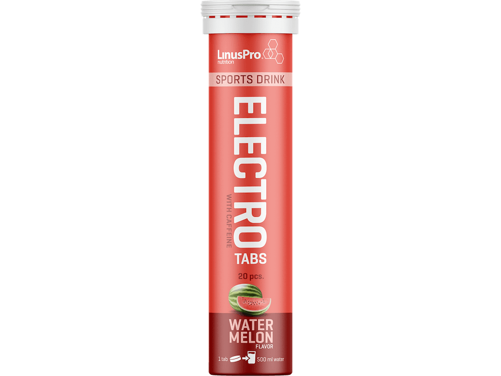 LinusPro Elektrolyt Tabs - Watermelon med Koffein - 20 tabs