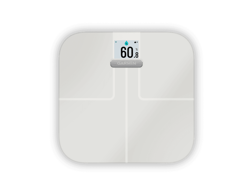 Garmin Index S2 Smart Scale - Vægt der bl.a måler kropsfedt, vand og BMI - Hvid