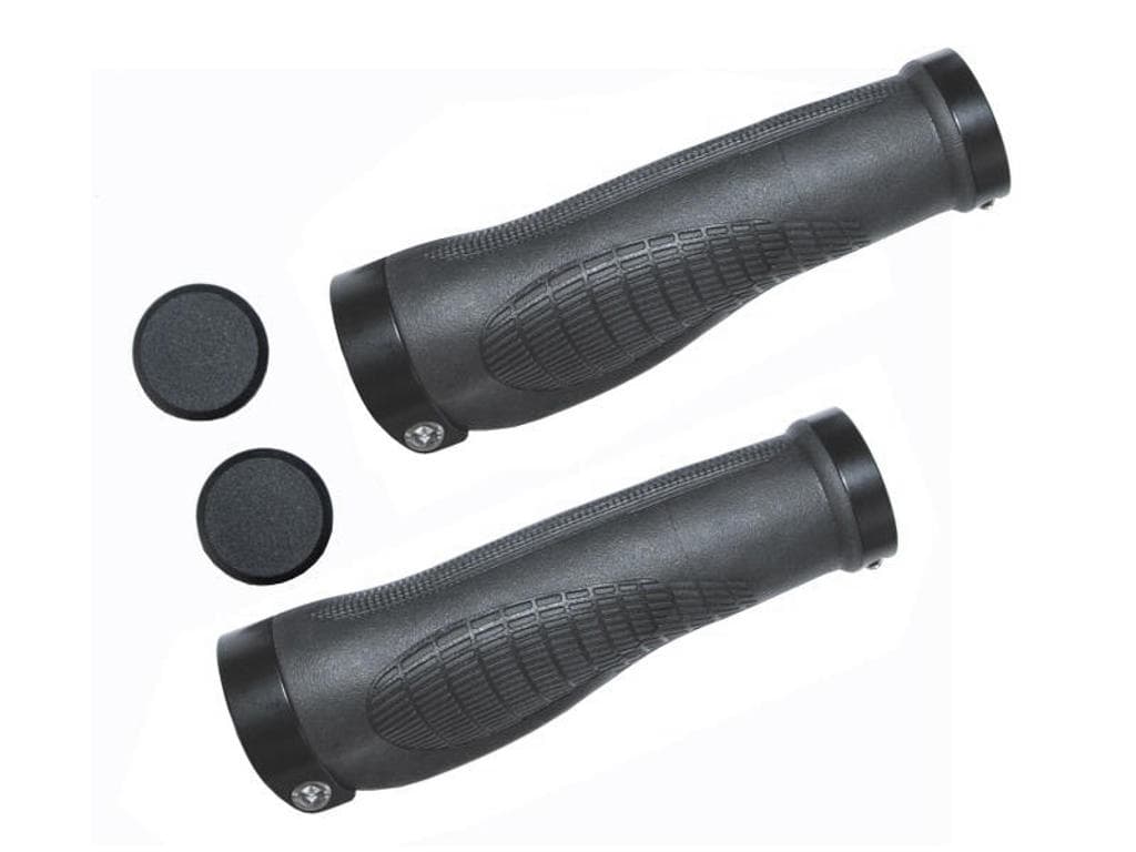Bike Partner - Håndtag - Ergonomiske - 136/136 mm - Sort - Inkl. låsering/prop