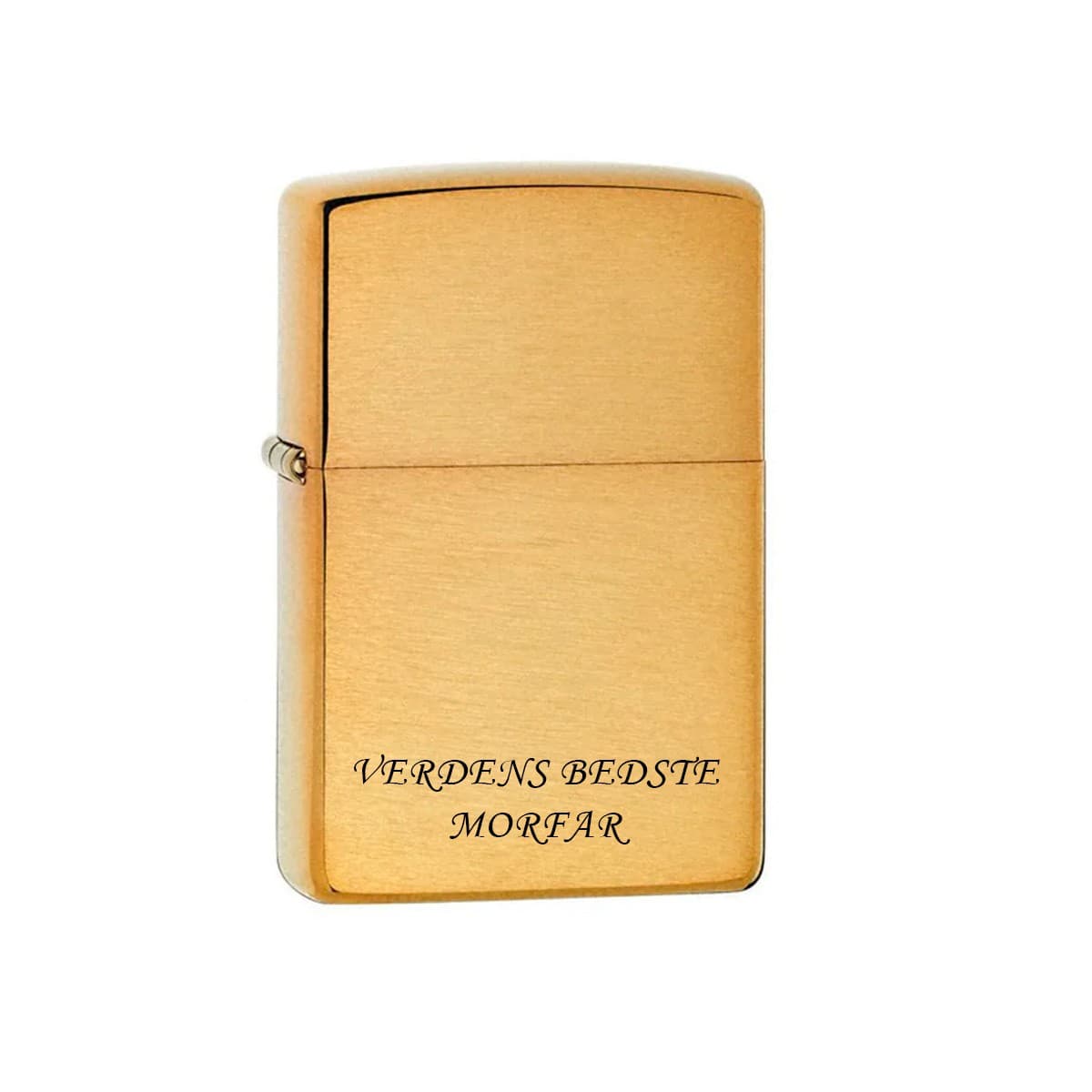 Zippo Lighter Brushed Brass julegave til bedsteforældre - Gave til bror med gravering