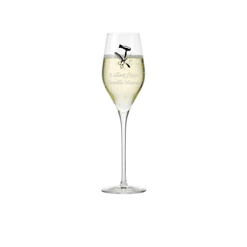 Aida Passion Connoisseur champagneglas - Frisør - Gave til frisør med gravering