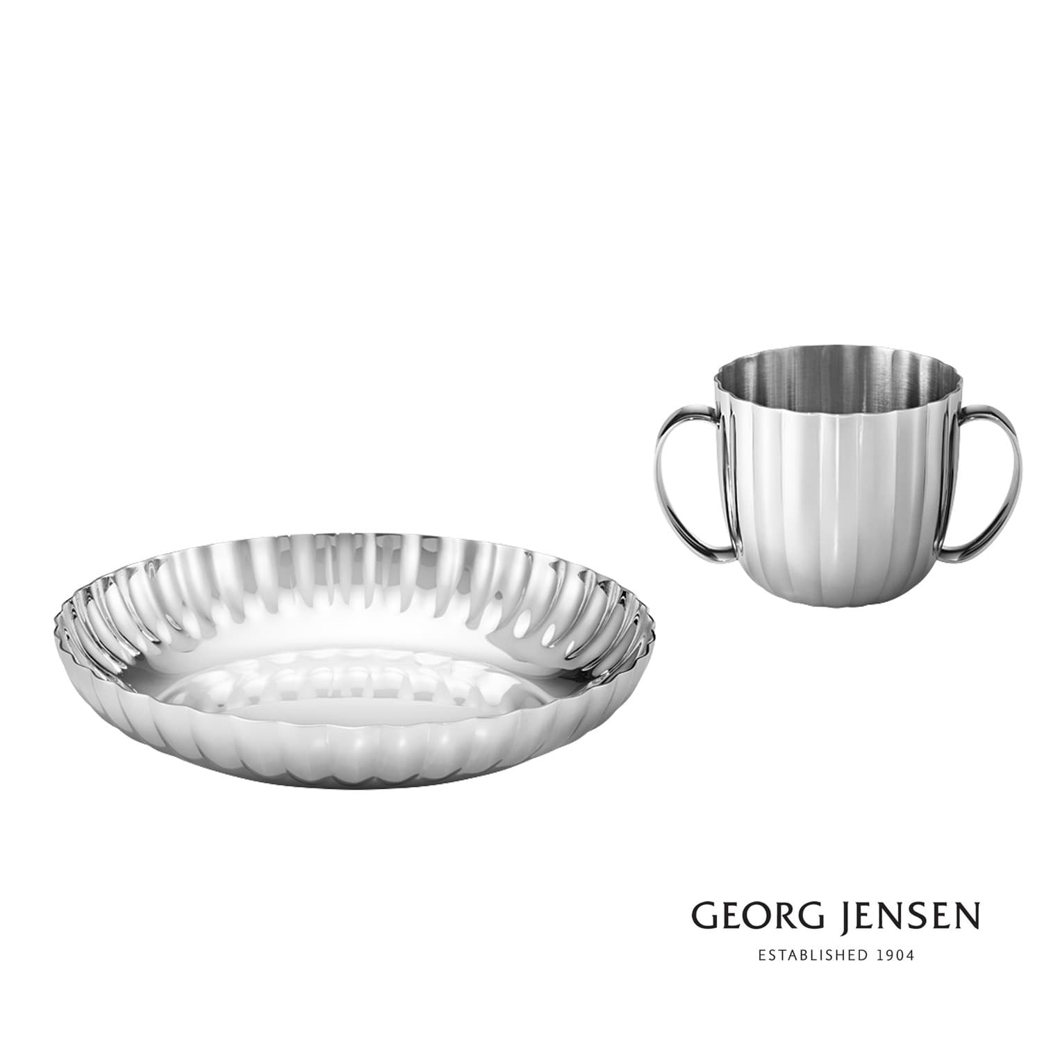 Georg Jensen Bernadotte Spisesæt - Dåbstallerken med gravering