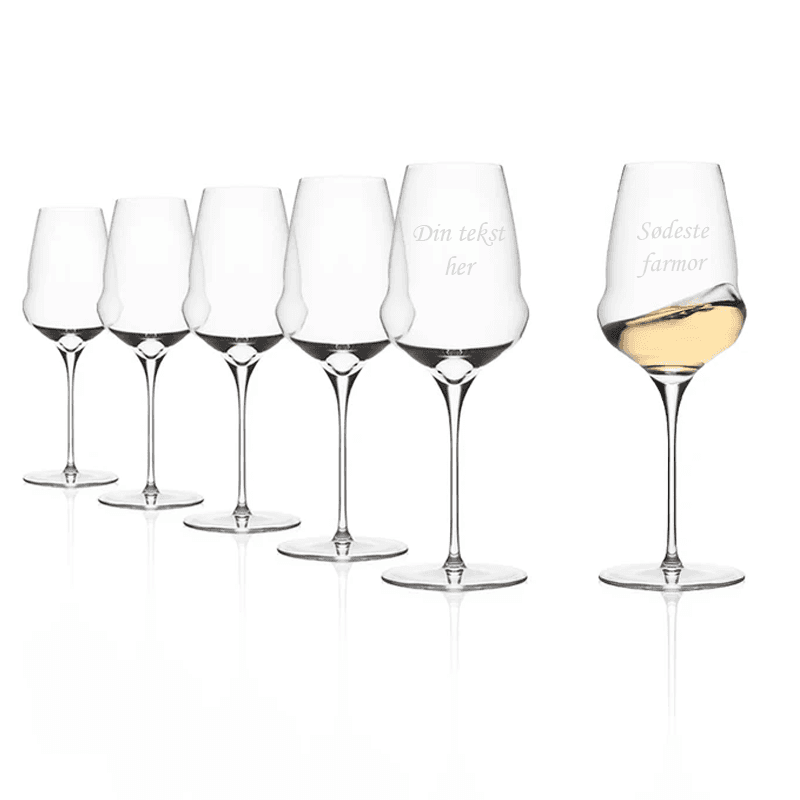 Stölzle Lausitz Cocoon white  Wine Goblet sæt af 6 - Glas med gravering