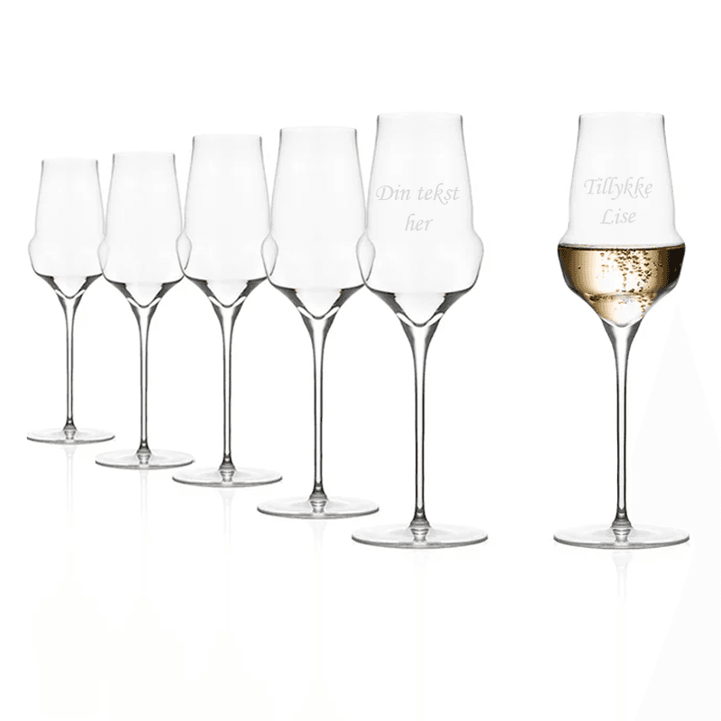 Stölzle Lausitz Cocoon Champagne Glass sæt af 6 - Champagneglas med gravering