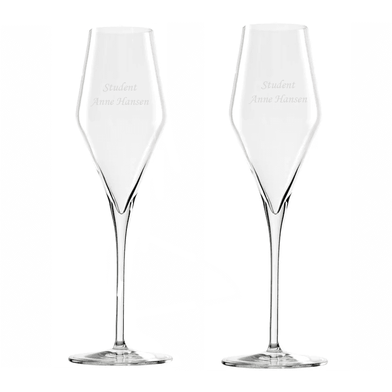Stölzle Lausitz Champagne Quatrophil sæt af 2 - Champagneglas med gravering