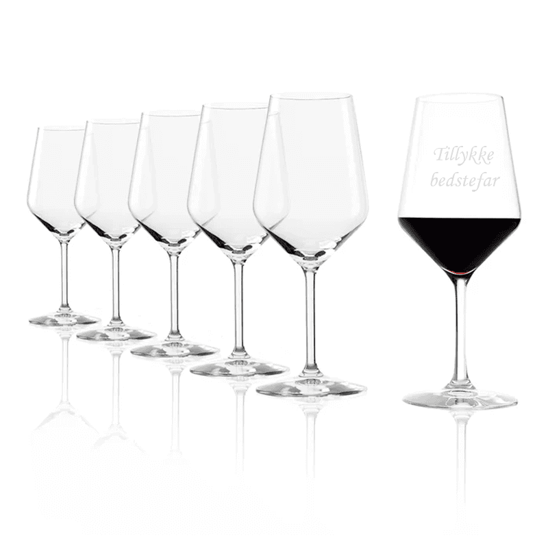 Stölzle Lausitz Red Wine Goblet Revolution sæt af 6 - Glas med gravering