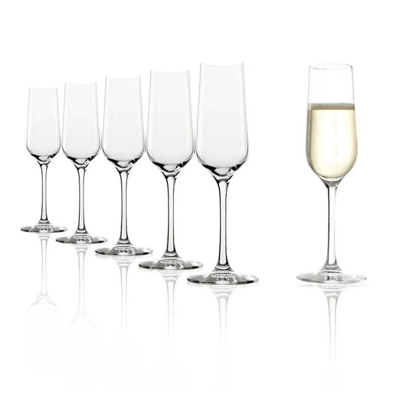 Stölzle Lausitz Champagne Goblet Revolution sæt af 6 - Champagneglas med gravering
