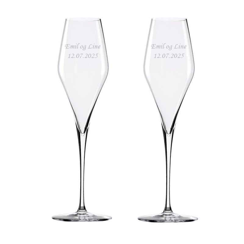 Stölzle Lausitz Champagne Goblet Q1 sæt af 2 - Champagneglas med gravering