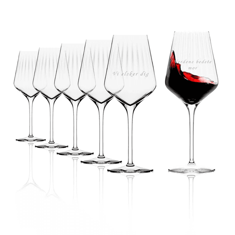 Stölzle Lausitz Symphony rød vine Goblet sæt af 6 - mors dags gave - Glas med gravering