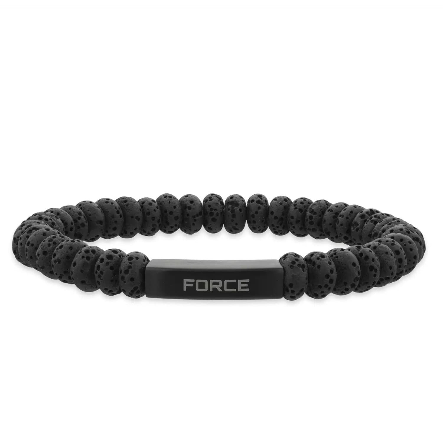 Force armbånd lava sten 20 cm - Armbånd med gravering