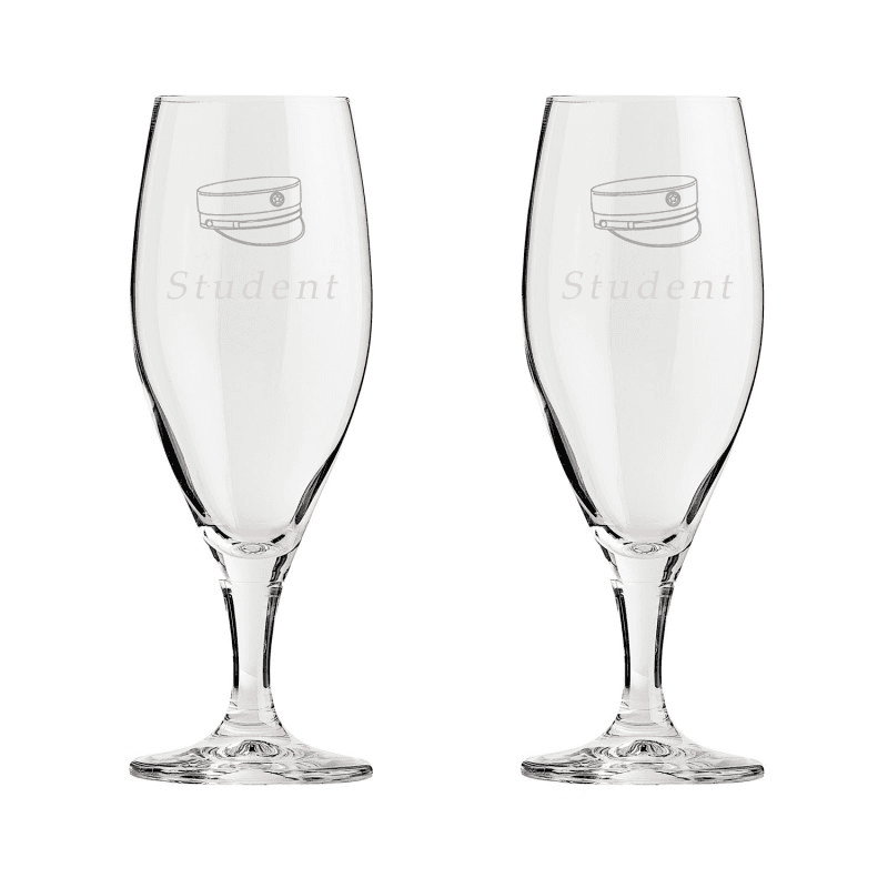 Student ølglas 2 stk 40 cl - Glas studenter med gravering