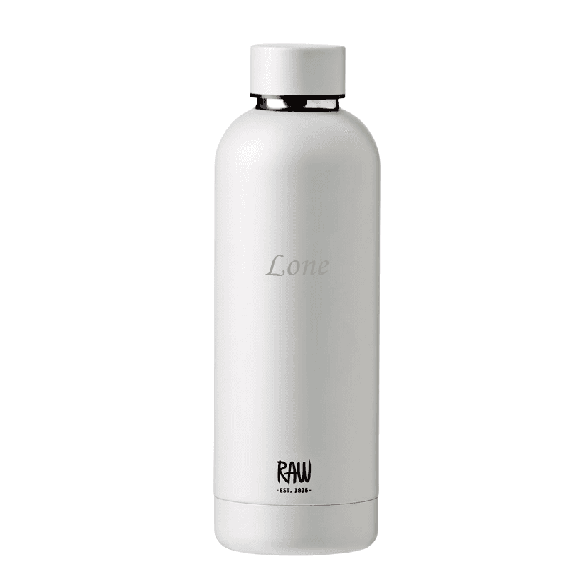 RAW TO GO Termoflaske med navn/tekst, 0,5 L, Light grey - Termoflasker med gravering