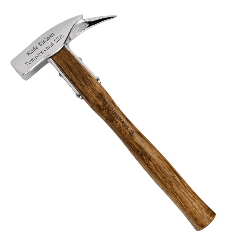 Forkromet hammer - Gave til tømrer med gravering