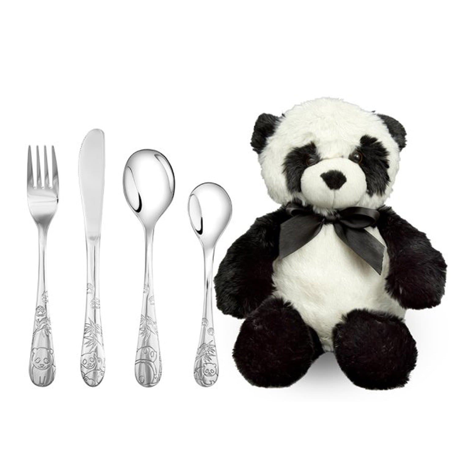 Nordahl Andersen Panda bestik med bamse - Børnebestik med gravering
