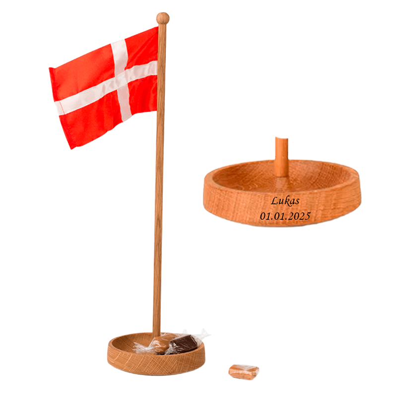Spring Copenhagen bordflaget m skål - Bordflag med gravering