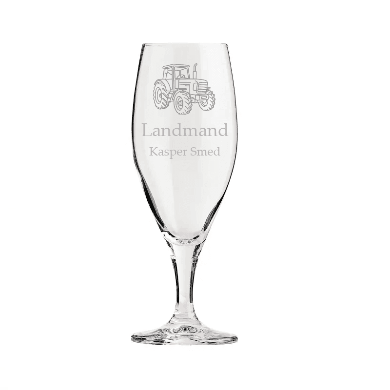 Øl glas til landmand - Gave til landmand med gravering