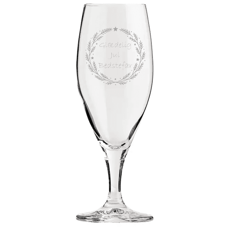Jule Ølglas 40 cl - Juleglas med gravering