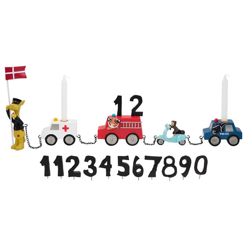 Kids By Friis Fødselsdagstog biler - Kids By Friis med gravering