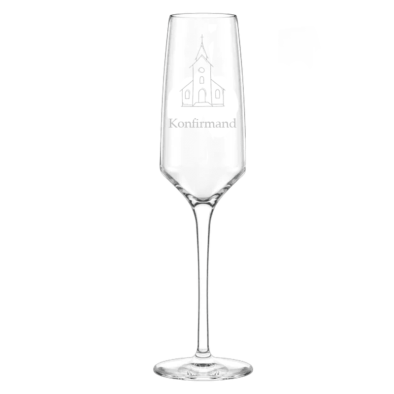 Champagne glas til konfirmand - Konfirmationsgaver med gravering