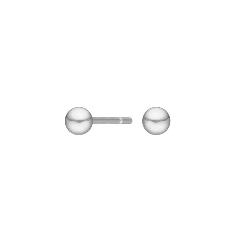 Nordahl Andersen Rhod. sølvørestikker kugle 3mm - Smykker med gravering