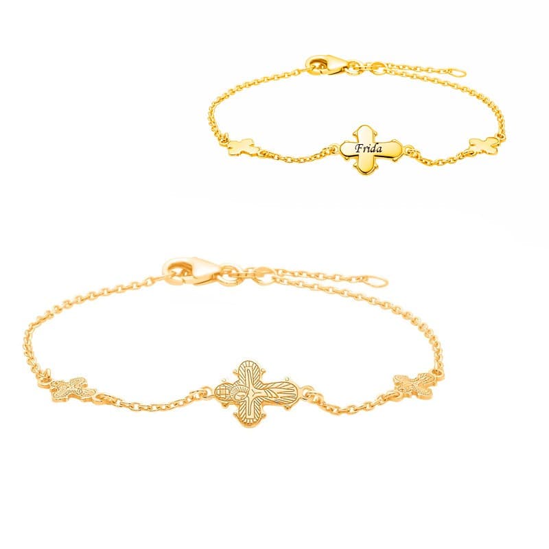 Nordahl Andersen  med 3 Dagmarkors armbånd forgyldt - Dagmarkors armbånd med gravering