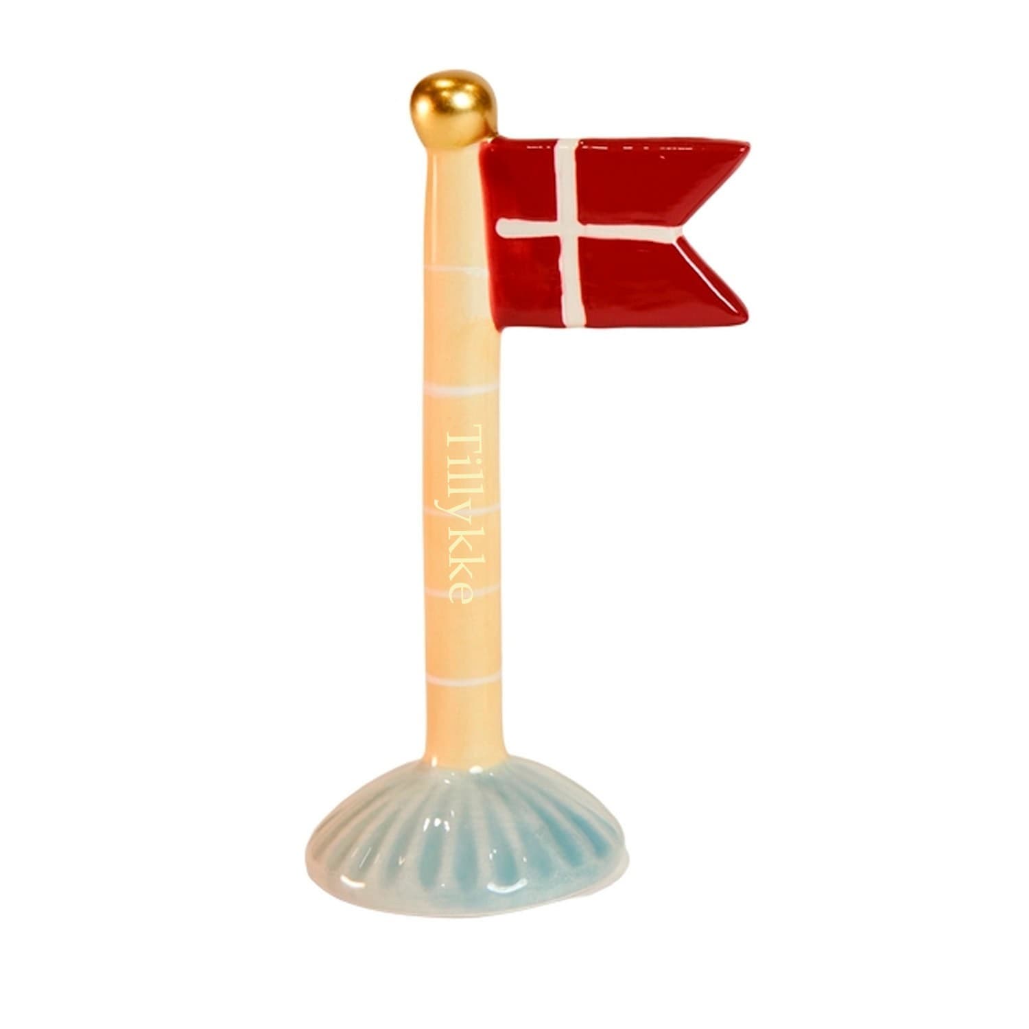 Speedtsberg flag 14 cm - Gult med striber - Speedtsberg med gravering