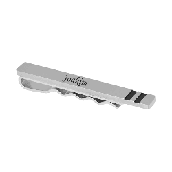 Nordahl Andersen Slipsenål stål med sorte striber 60 mm - Slipsenål med gravering