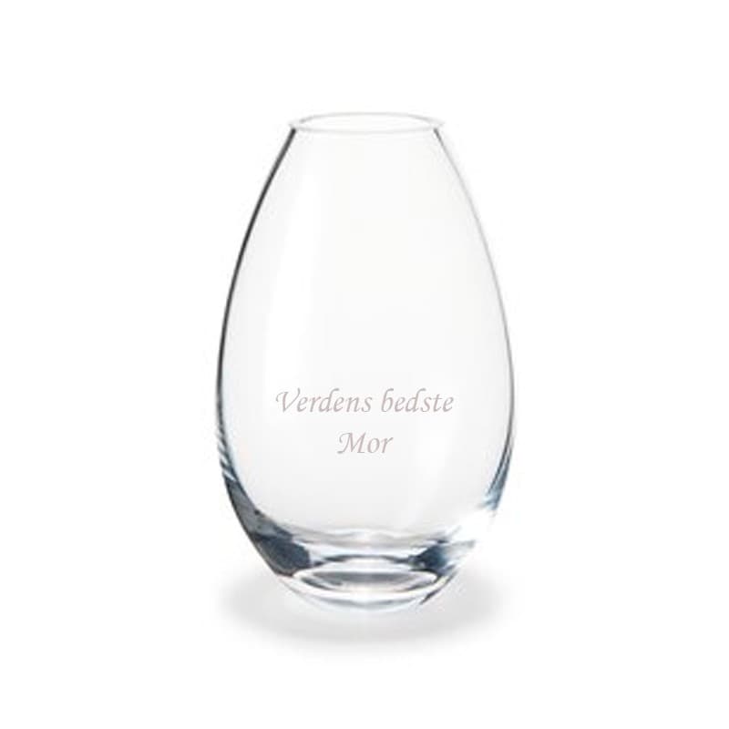 Holmegård Cocoon vase 11,5 cm klar glas - Holmegaard med gravering