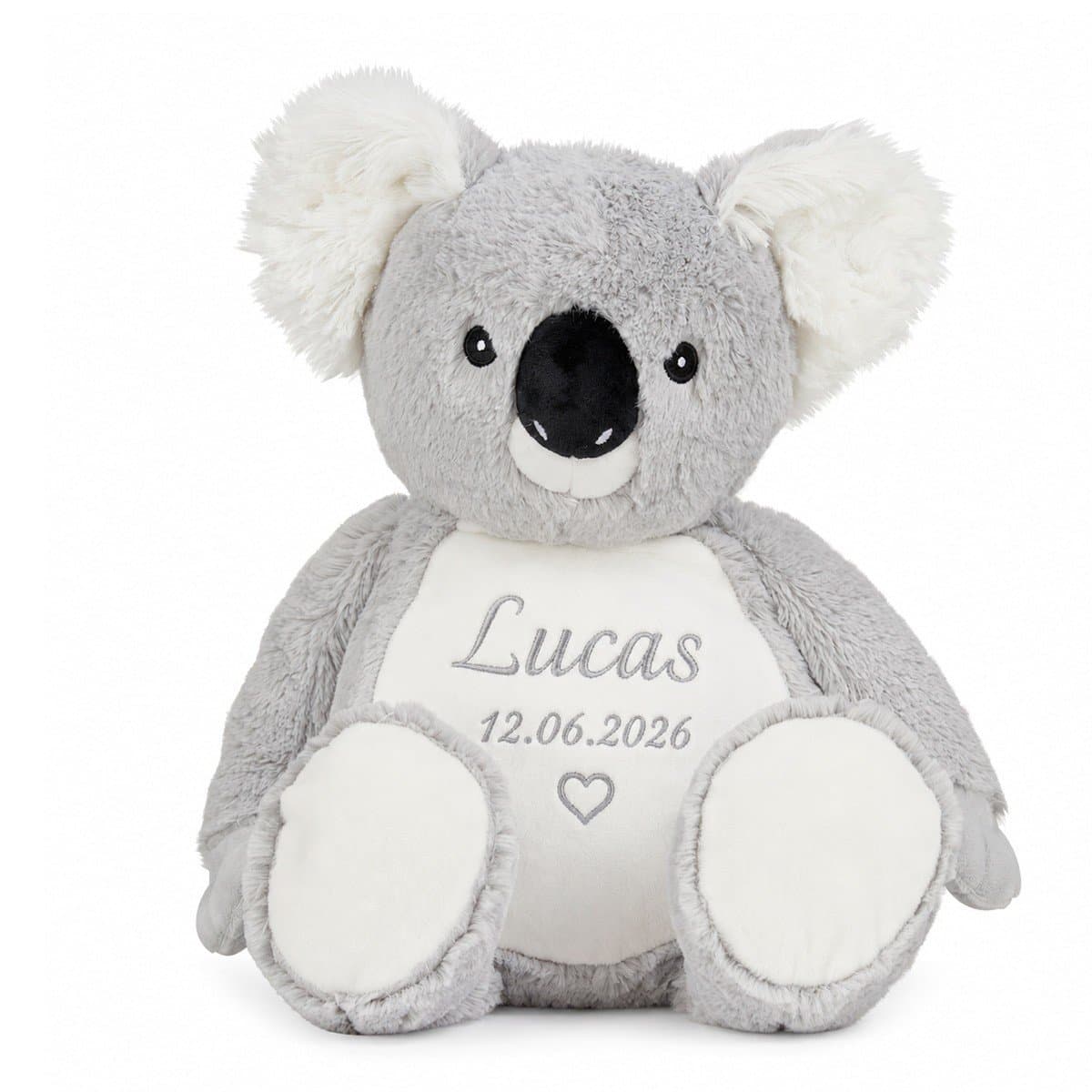 Navnebamse -  grå Koala til brodering - Bamser med gravering