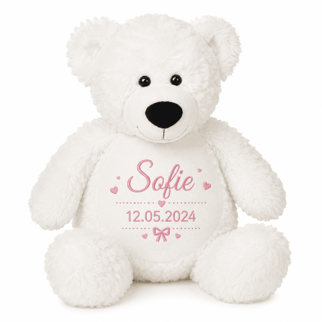 Navnebamse - BOBBY Bjørn - Hvid - 41 cm - Bamser med gravering
