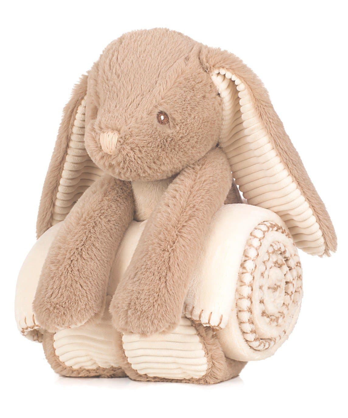 Navnebamse - Brun Kanin med tæppe - Bamser med gravering