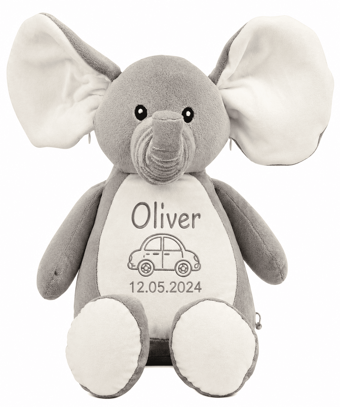 Navnebamse - Grå elefant - Bamser med gravering