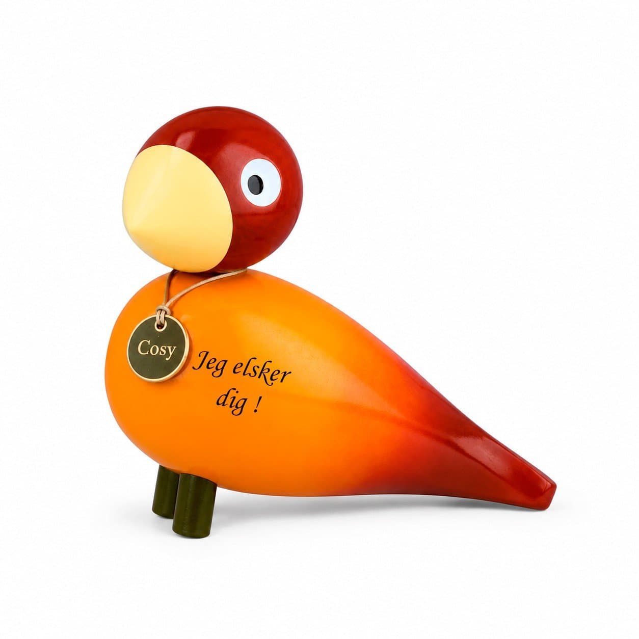 Kay Bojesen Story Bird Hygge  orange - Fugle med gravering