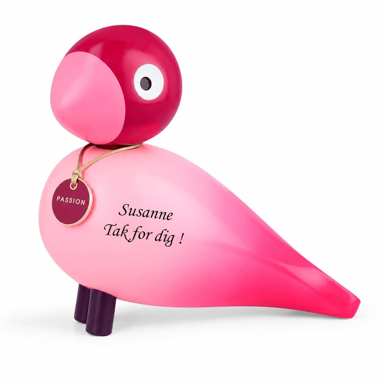 Kay Bojesen Story Bird Passion  pink - Fugle med gravering