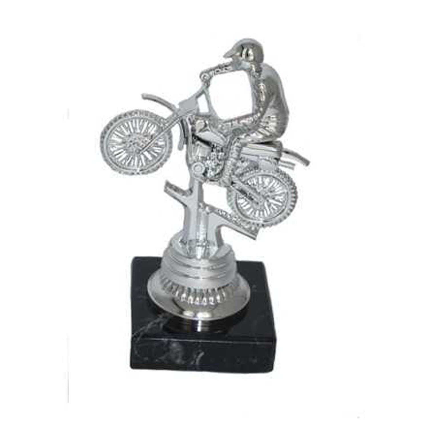 Statuette motorcross sølv 12 cm - Statuetter med gravering