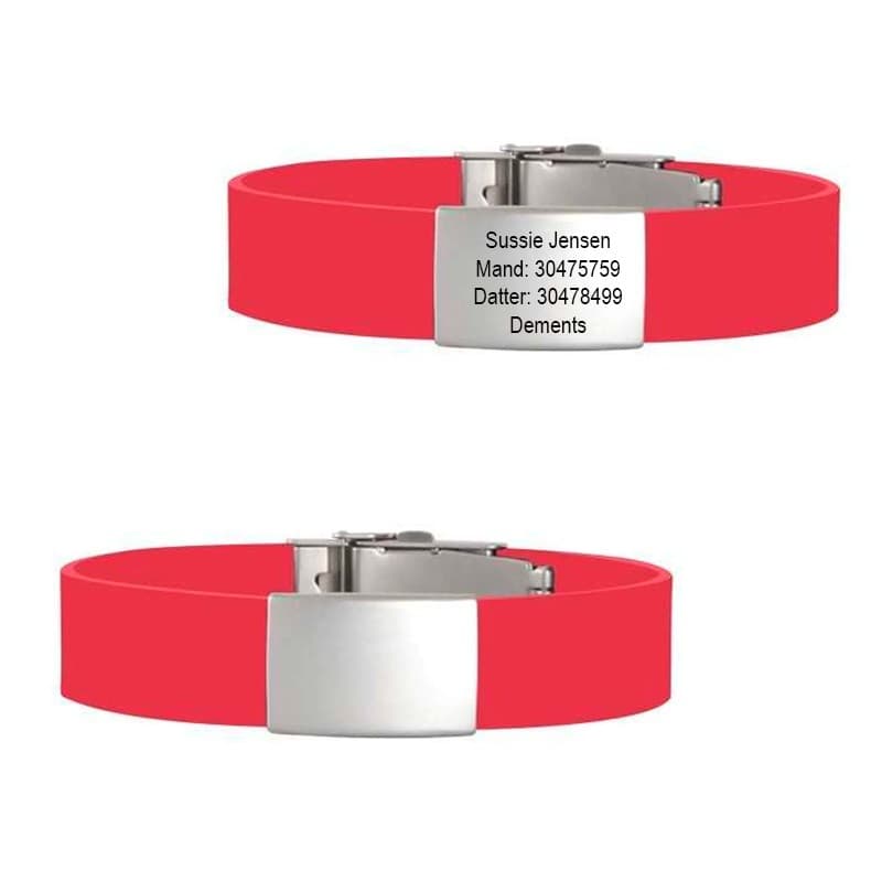 BeSafe ID armbånd Rød - ID armbånd med gravering