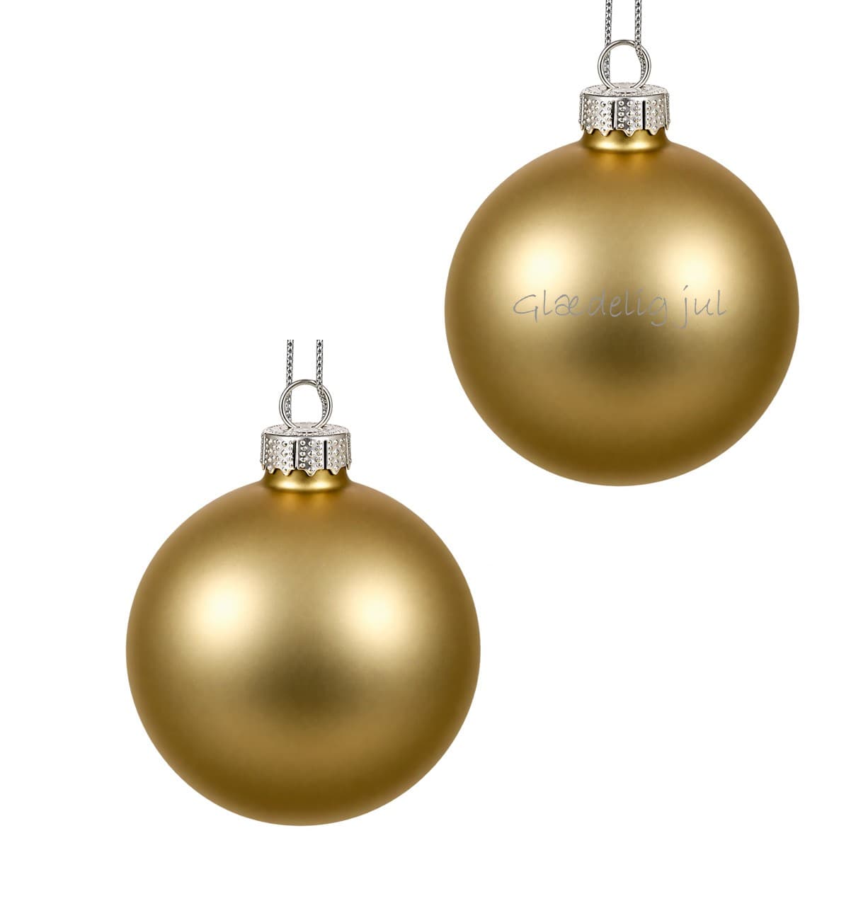 Julekugle med navn - Guld Mat - Julekugle med gravering