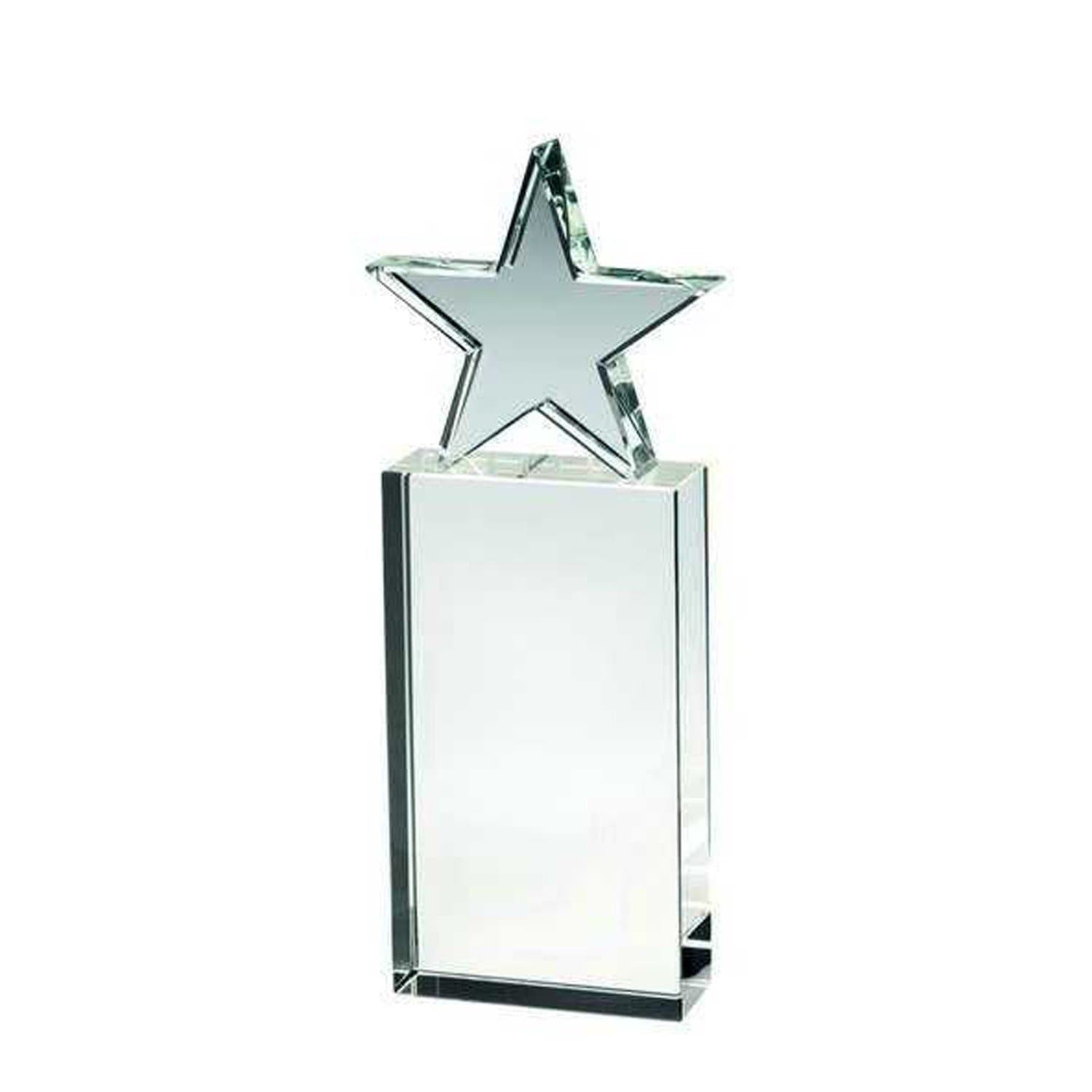 Statuette glas stjerne 22 cm - Glaspokaler med gravering