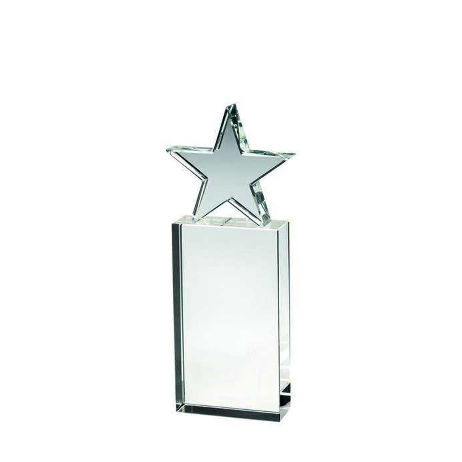 Statuette glas stjerne 20 cm - Glaspokaler med gravering