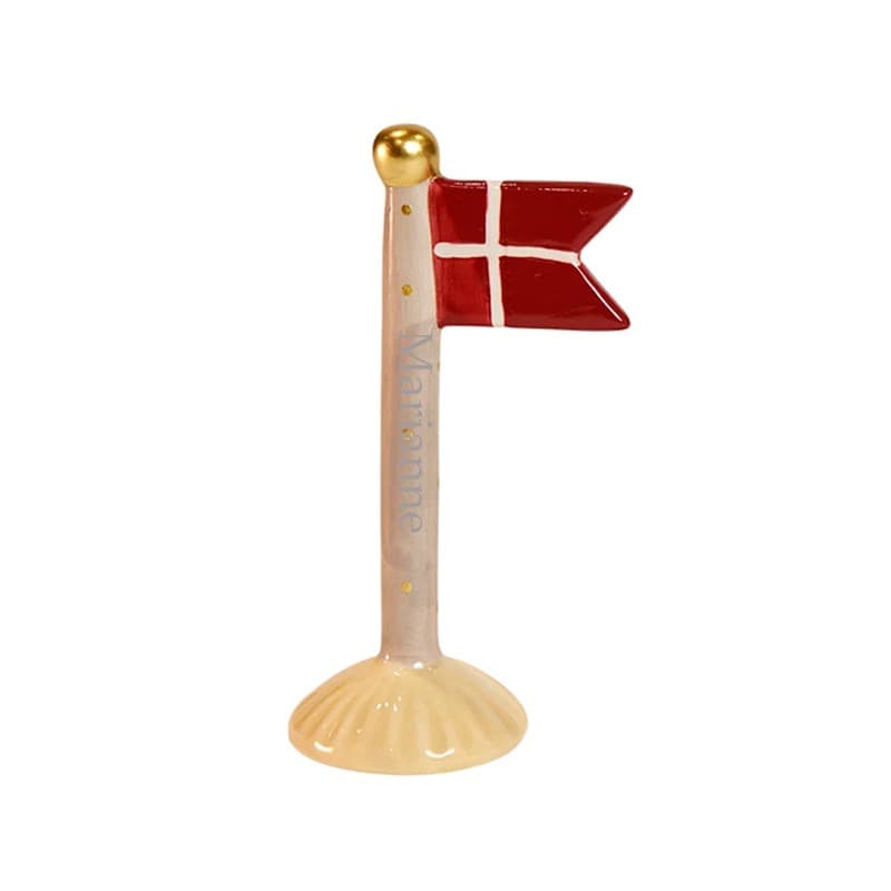 Speedtsberg flag 14 cm - Brun med guld prikker - Speedtsberg med gravering