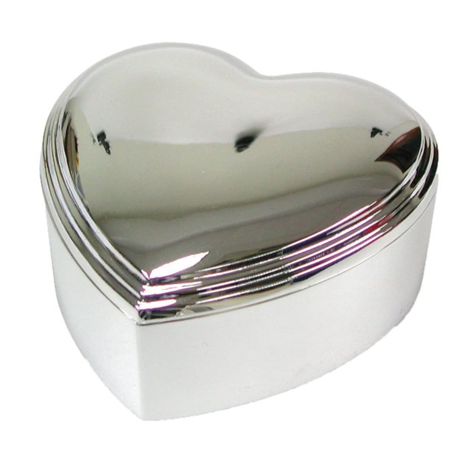 Nordahl Andersen Hjerte smykkeskrin blank 10 x 10 cm krom - Smykkeskrin med gravering