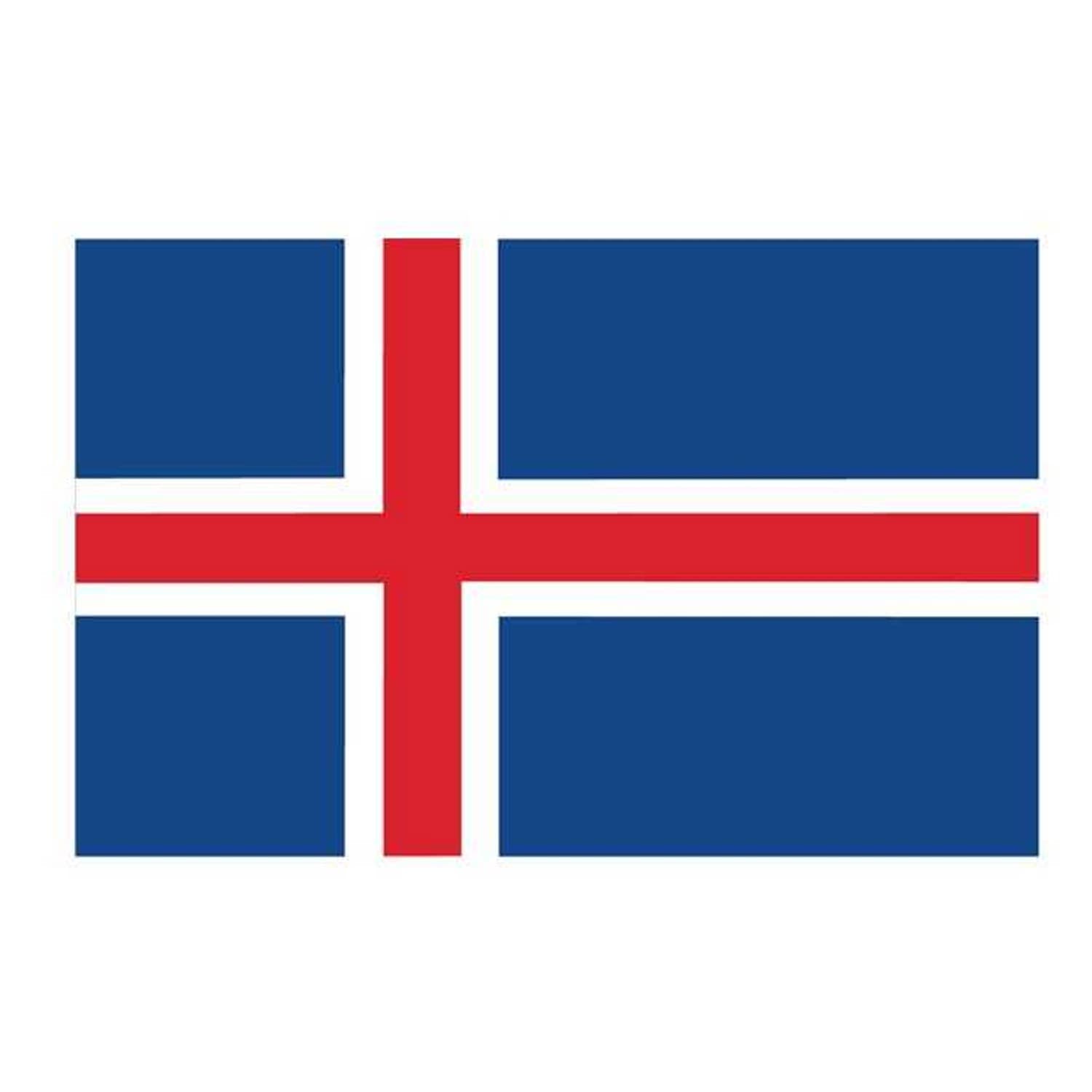 Islandsk løst flag til 40 cm bordflag - Bordflag med gravering