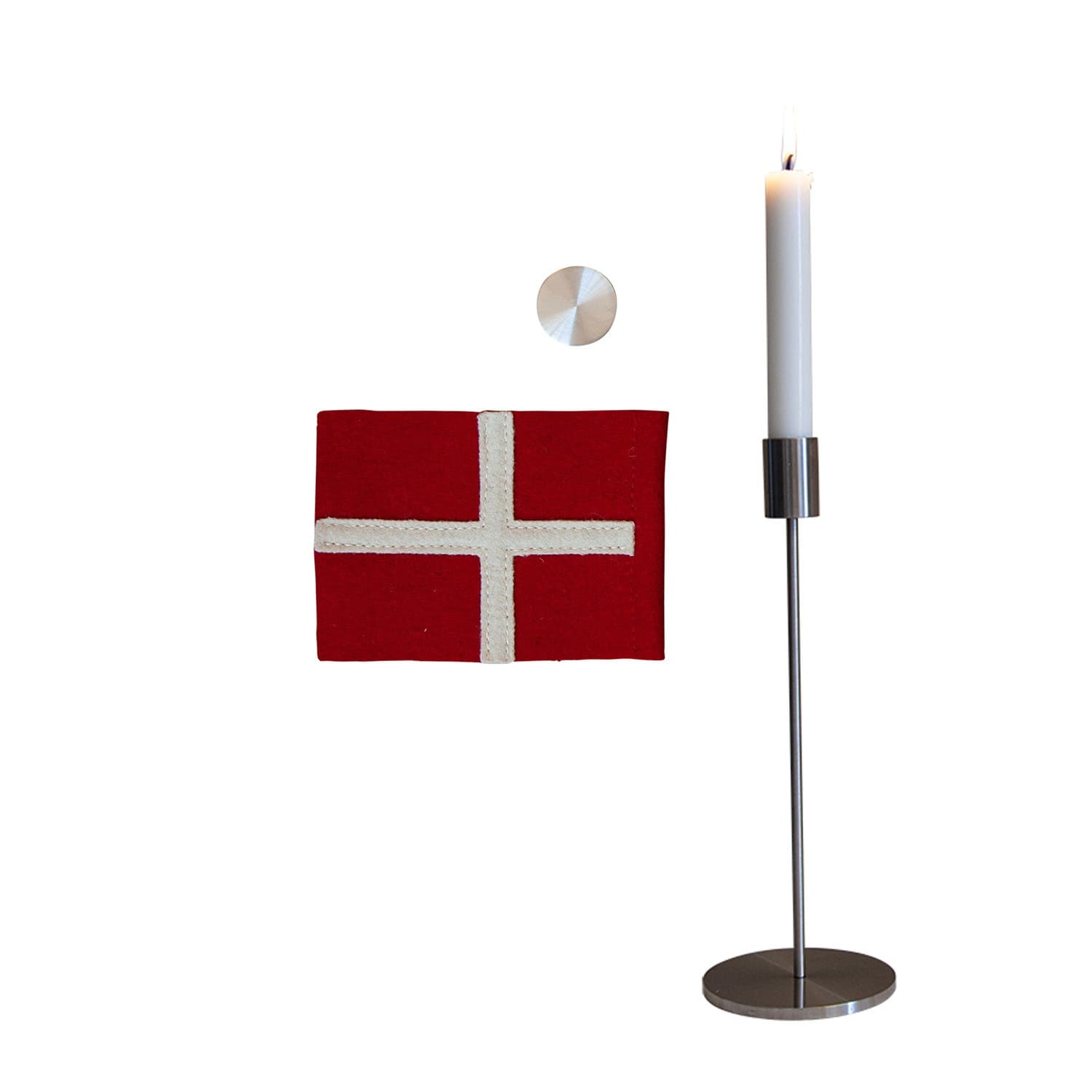 High Light lysestage / flag 36 cm stål - Bordflag med gravering