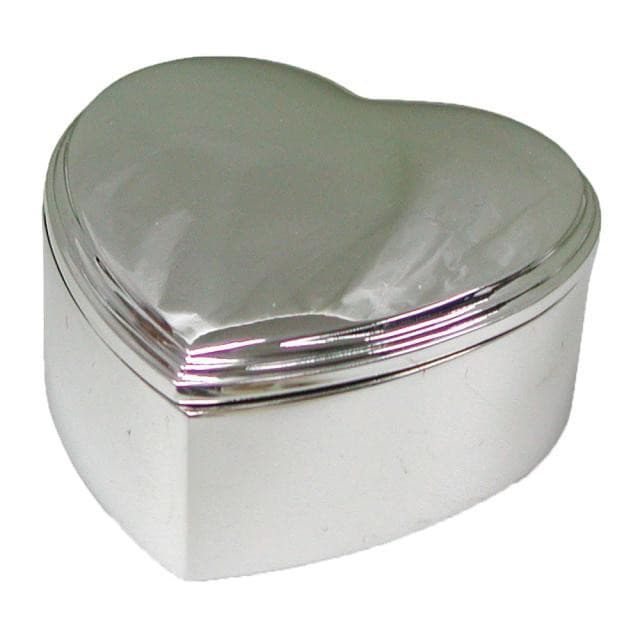 Nordahl Andersen Hjerte smykkeskrin blank 12 x 12 cm krom - Smykkeskrin med gravering