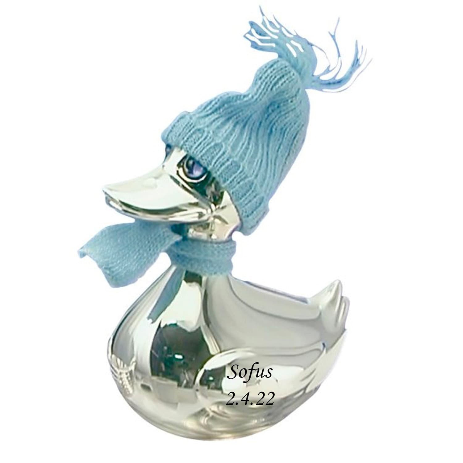 Nordahl Andersen And sparebøsse blå forsølvet - Gaveartikler med gravering