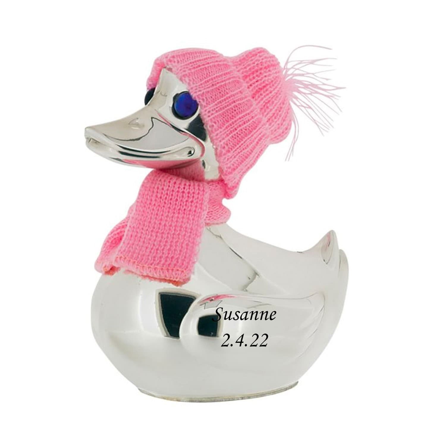 Nordahl Andersen And sparebøsse lyserød forsølvet - Gaveartikler med gravering